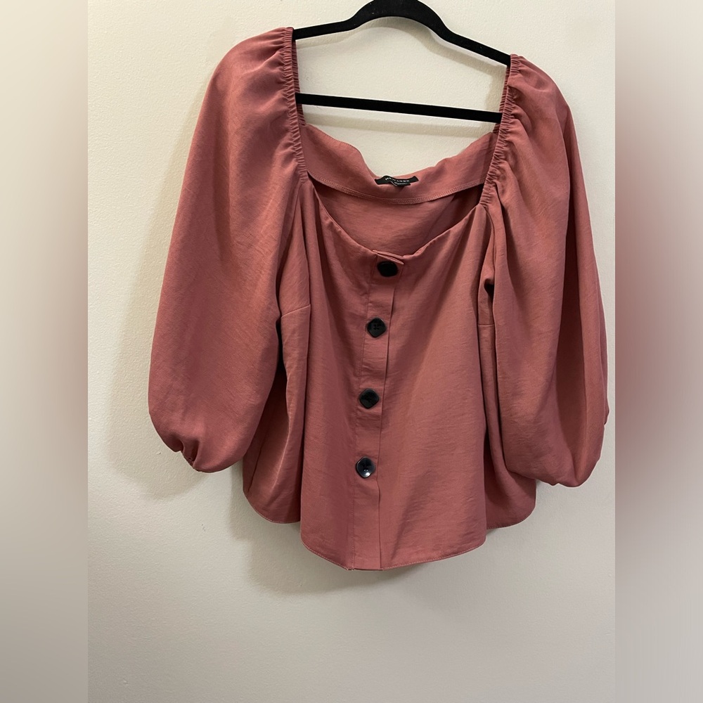 New‎ Look Off the Shoulder Romantic Sleeve Top in Rose Pink - 14